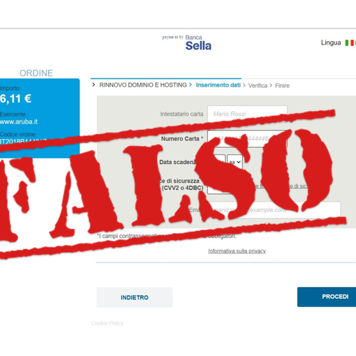 Il sito civetta utilizzato dai truffatori per cercare di carpire i dati bancari dei destinatari della mail Il sito civetta utilizzato dai truffatori per cercare di carpire i dati bancari dei destinatari della mail
