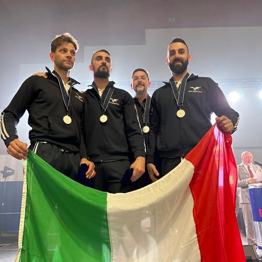 Da sinistra Alessandro Binello (astigiano), Andrea Cardinali (marchigiano di Jesi), Stefano Falagiani (livornese di Cecina) e Marco Soro (perugino)