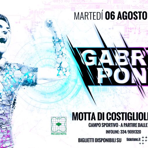 Gabry Ponte martedì 6 agosto sarà a Motta di Costigliole