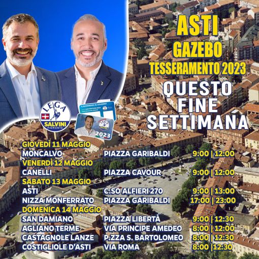 Ritornano i gazebo della Lega per il tesseramento
