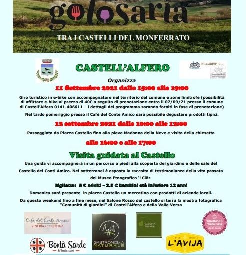 La locandina degli eventi castellalfieresi di Golosaria in Monferrato