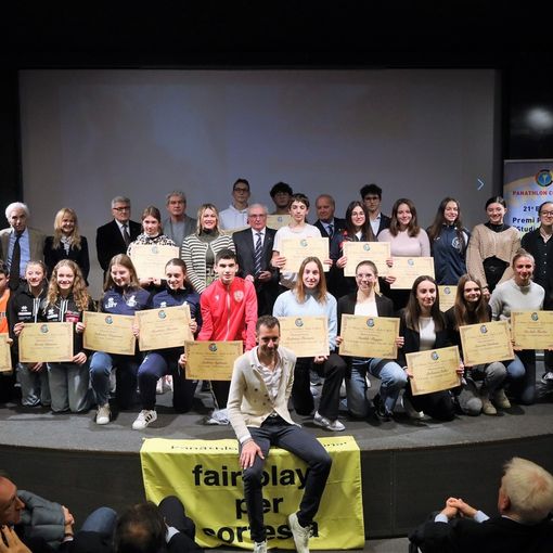 Vincenzo Nibali lo scorso anno &quot;testimonial&quot; della Consegna Premi Panathlon &quot;Studio &amp; Sport&quot; 2021/2022