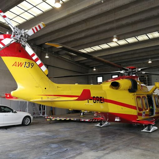 Elicottero del 118 presso la Centrale di Alessandria