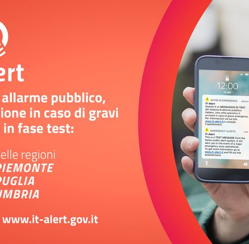 Il banner informativo del test in programma alle 12