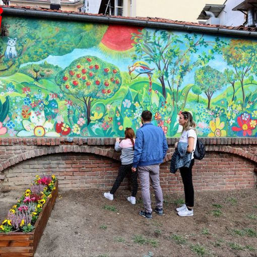 Il murale nel cortile (MerfePhoto)