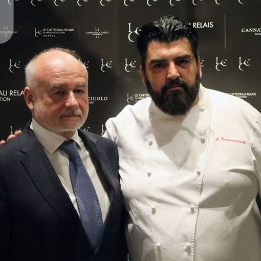 Antonino Cannavacciuolo con Livio Negro titolare del resort (MerfePhoto)