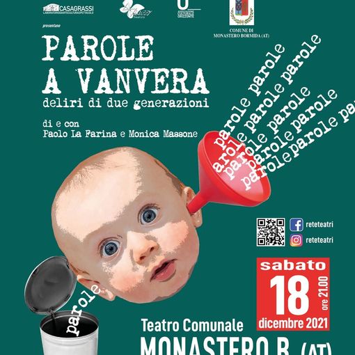 Teatro:&quot;Parole a vanvera&quot;, deliri di due generazioni a Monastero Bormida