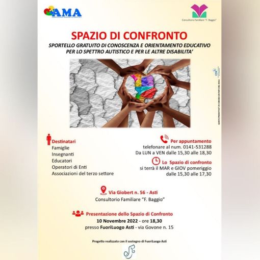 La locandina della presentazione dello &quot;Spazio di confronto&quot;