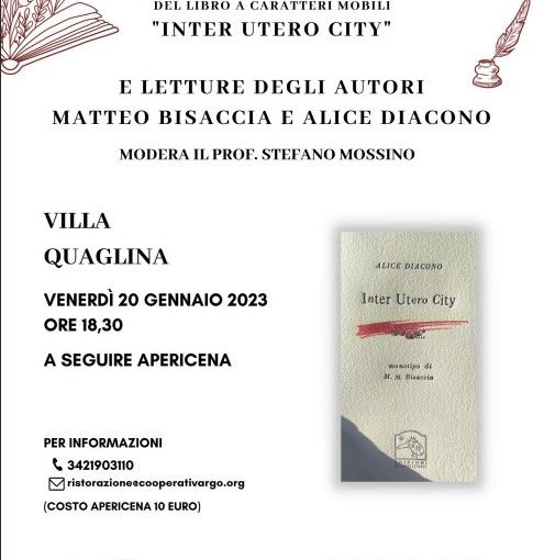La locandina della presentazione letteraria