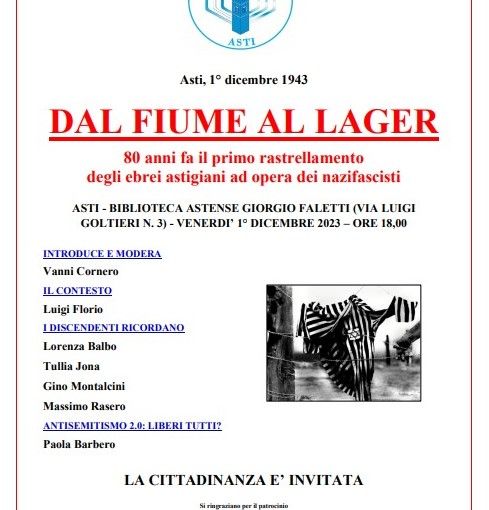 Dal Fiume al Lager: convegno in Biblioteca Astense per non dimenticare
