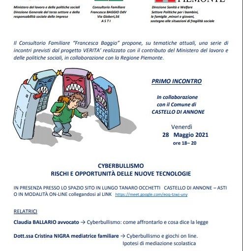 Locandina incontro su Cyberbullismo