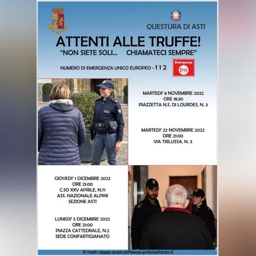 La locandina dei prossimi incontri del progetto