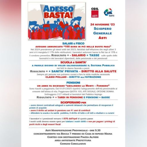 Venerdì 'incroceranno le braccia' i dipendenti dei settori privati