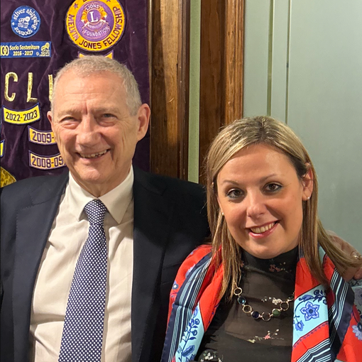 Mairano ritratto con Sara Arduino, presidente del Lions Club di Villanova d'Asti