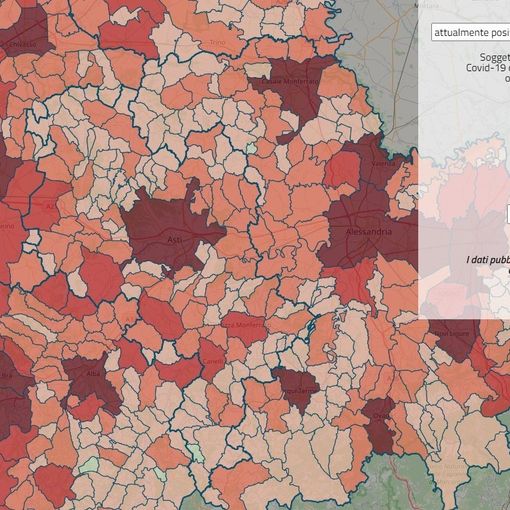 La mappa interattiva dei contagi Covid in Piemonte
