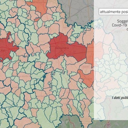 Mappa interattiva regione Piemonte contagi da Covid