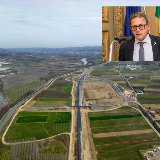Il tratto di autostrada e, nel riquadro, il consigliere regionale del Movimento 5 Stelle