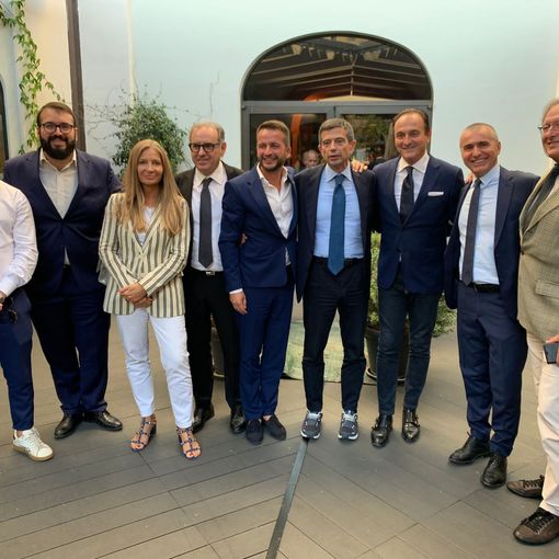La delegazione astigiana di Noi Moderati con l'On. Lupi, il presidente Cirio e il senatore Berutti