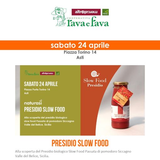 Al NaturaSì di piazza Porta Torino di Asti, nuovo appuntamento con i presidi biologici slow food