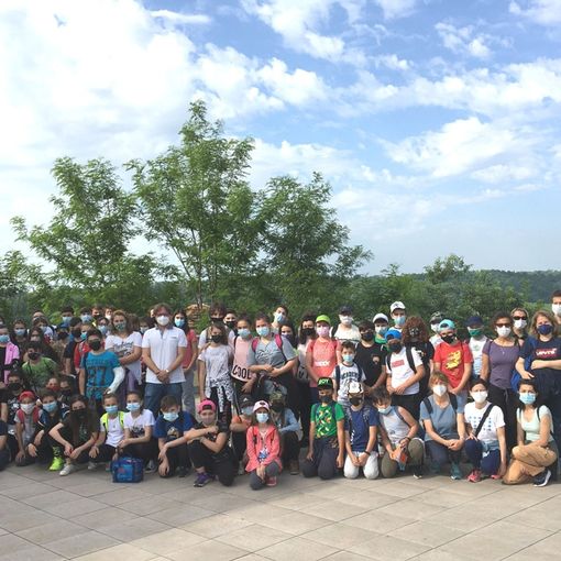 Foto di gruppo al belvedere dell'ex castello.