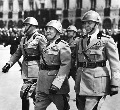Il generale Badoglio con Benito Mussolini