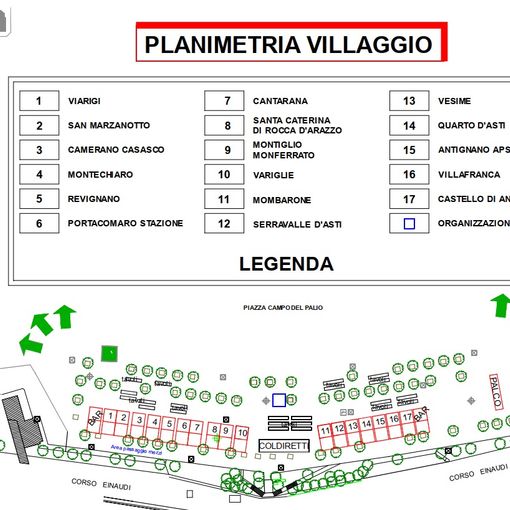 La planimetria con la dislocazione delle Pro loco