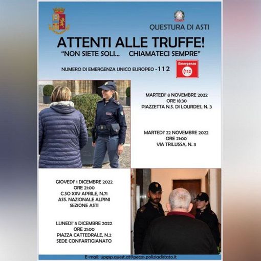 La locandina dell'iniziativa della Questura