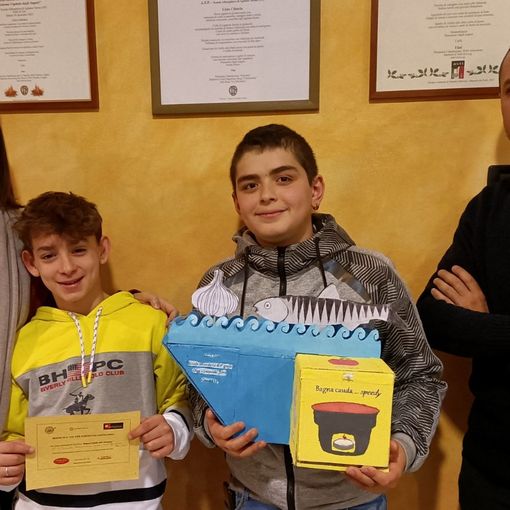 I professori Manuela Furnari e Gaspare Licandro con gli alunni Emilio Ritrovato e Kevin Lici