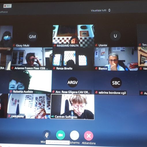 Un momento del meeting online