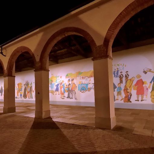 Il rendering del murale