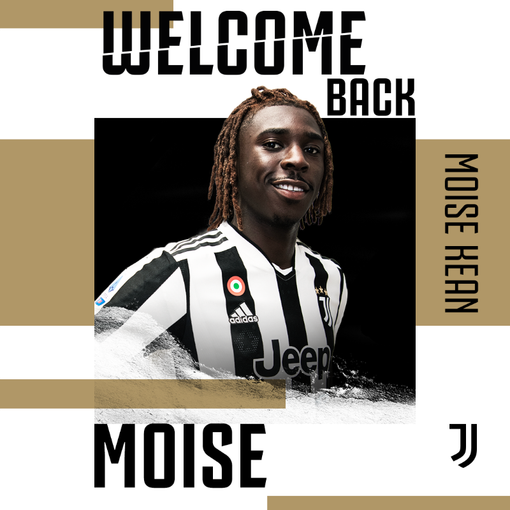 L'immagine con cui la Juventus ha accompagnato l'annuncio del ritorno di Kean in bianconero