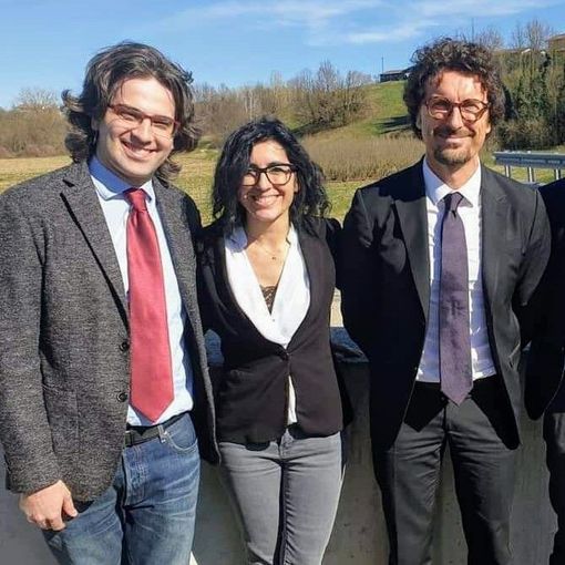 Gli onorevoli Romano e Dadone con Toninelli