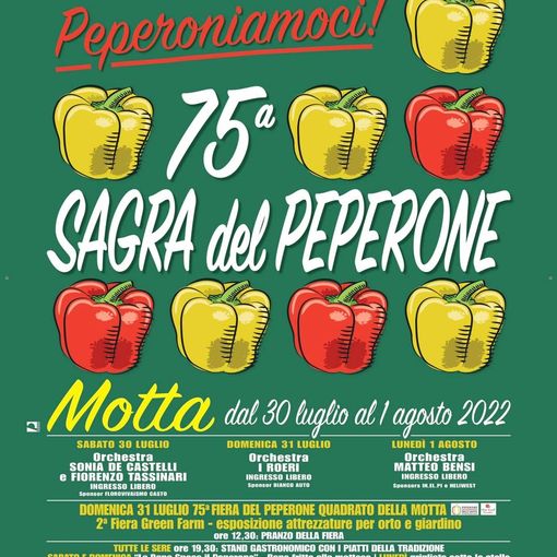 La locandina dell'edizione 2022 della Sagra del Peperone di Motta