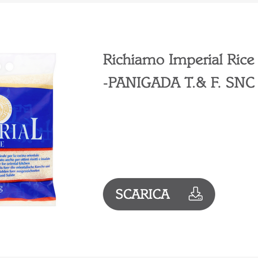 Riso ritirato dai supermercati per rischio chimico. Unes richiama dagli scaffali dei suoi supermercati riso Imperial