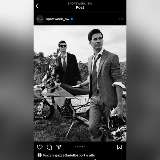 Lo screenshot della condivisione Instagram da parte di "SportWeek". Lo screenshot della condivisione Instagram da parte di "SportWeek".