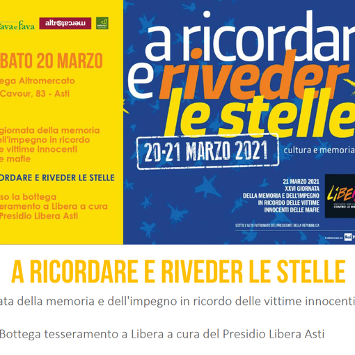 Anche la Cooperativa Della Rava e Della Fava aderisce  alla Giornata della Memoria e dell'Impegno in ricordo delle vittime delle mafie