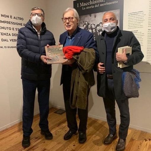 Vittorio Sgarbi in visita alla mostra &quot;I Macchiaioli&quot;