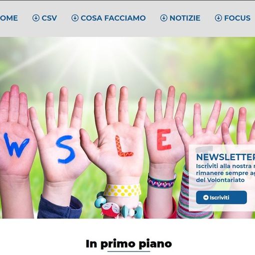 Screenshot tratto dal sito internet del CSVAA completamente rinnovato