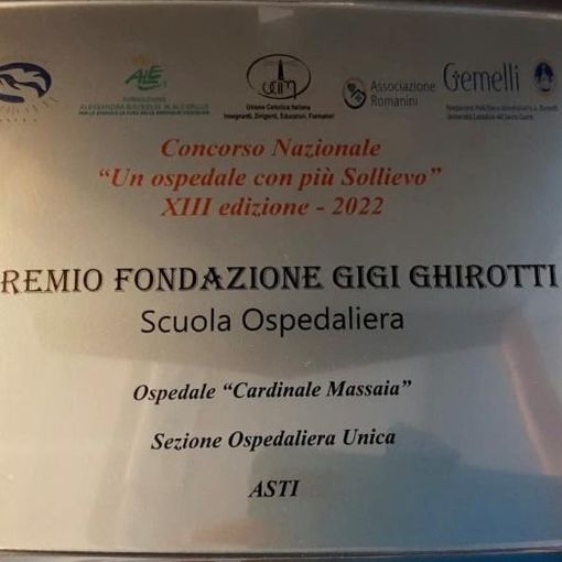 Concorso nazionale &quot;Un ospedale con più sollievo&quot;: la scuola ospedaliera del Massaia vince il primo premio