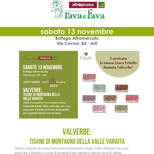 Aspettando Asti Ben Essere 2022, da Rava e Fava nuova linea di tisane Valverbe della Valle Varaita