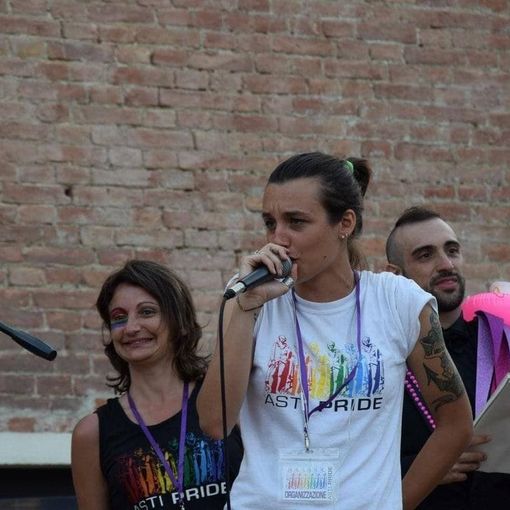 Vittoria Briccarello (in primo piano), ritratta durante una manifestazione dell'associazione