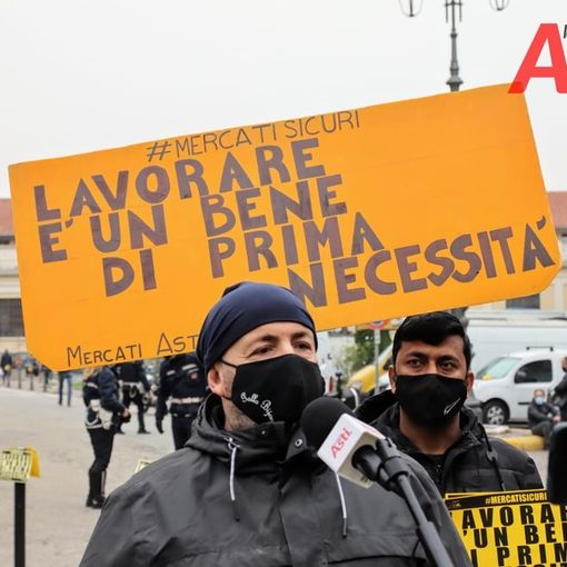 La protesta degli ambulanti ad Asti lo scorso 14 novembre