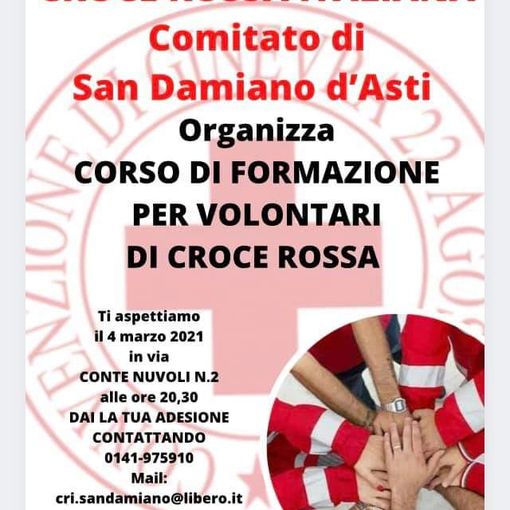 La CRI di San Damiano organizza un corso di formazione per nuovi volontari