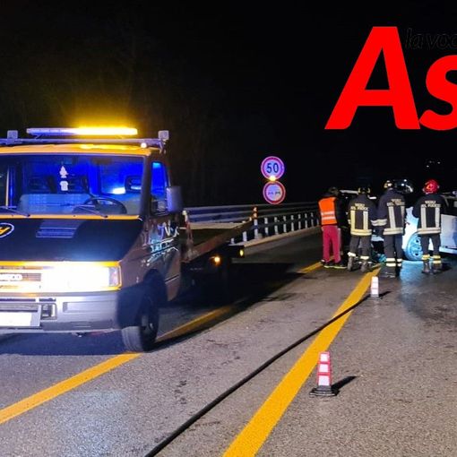 Incendio auto tangenziale di Asti