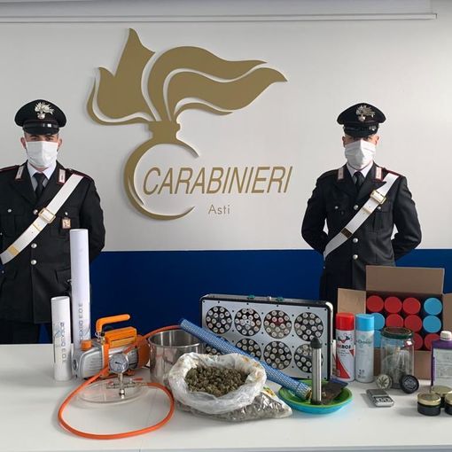 Arrestati due giovani astigiani. Avevano allestito un laboratorio di trasformazione della cannabis in una variante pericolosa
