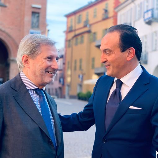 Cirio incontra il commissario europeo al Bilancio, Johannes Hahn, in visita in Piemonte