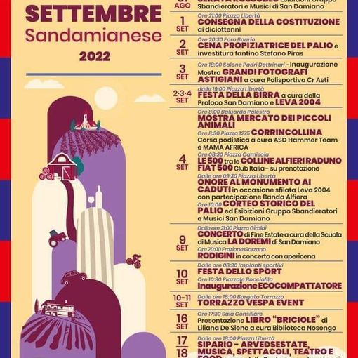 La locandina del &quot;Settembre Sandamianese&quot;