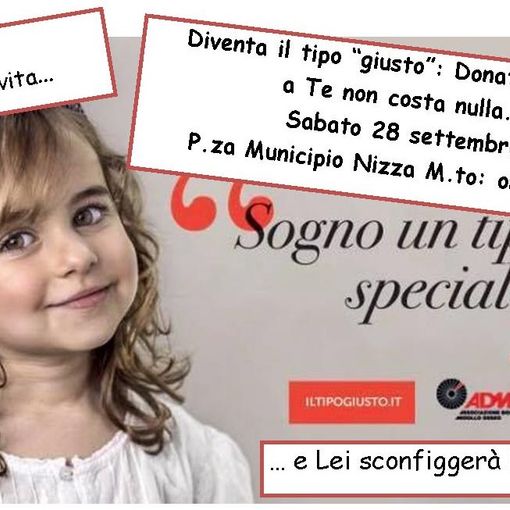 &quot;Cerchiamo il tipo giusto!&quot; e &quot;RingraziADMO!&quot; scendono in piazza a Nizza Monferrato contro la leucemia