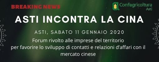Confagricoltura, Asti incontra la Cina: nuove opportunità per le aziende del territorio