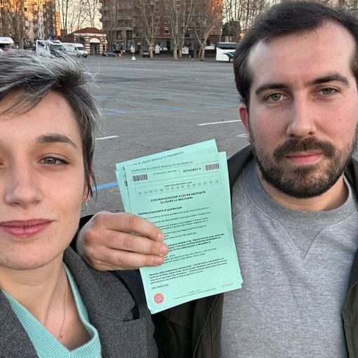 Vittoria Briccarello e Mauro Bosia, consiglieri comunali di &quot;Uniti si può&quot;, con la multa